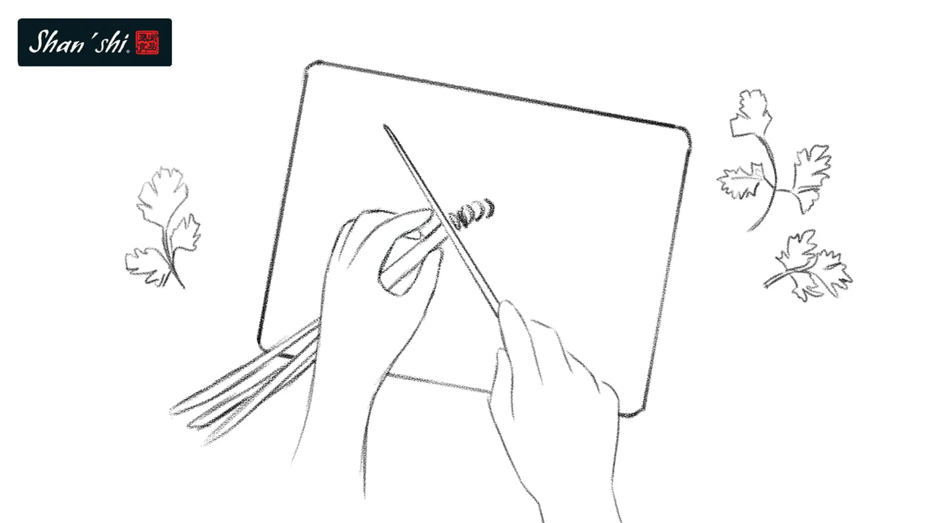 Shan 'Shi - TV Spot von Polarfux - Storyboard Skizze Gemüse schneiden