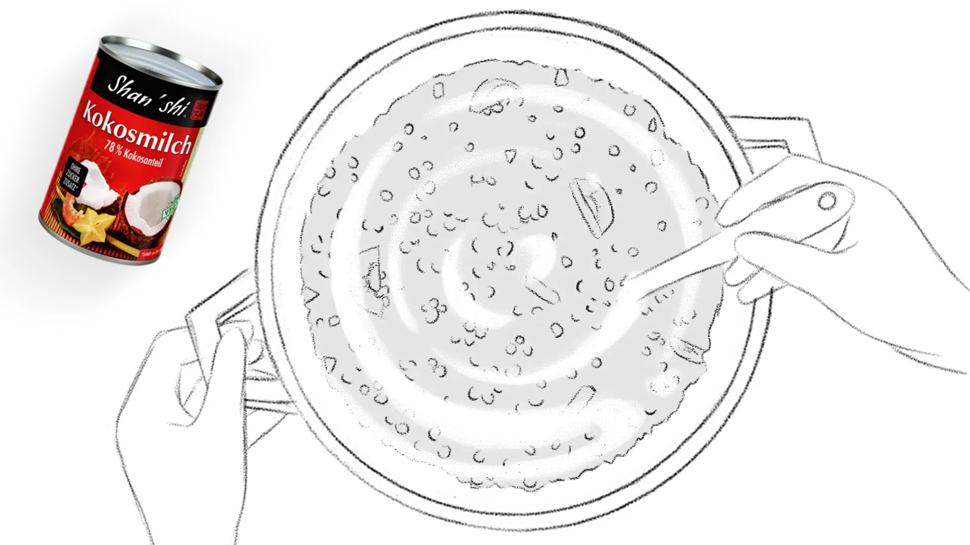 Shan 'Shi - TV Spot von Polarfux - Storyboard Skizze Topf Linsen Curry
