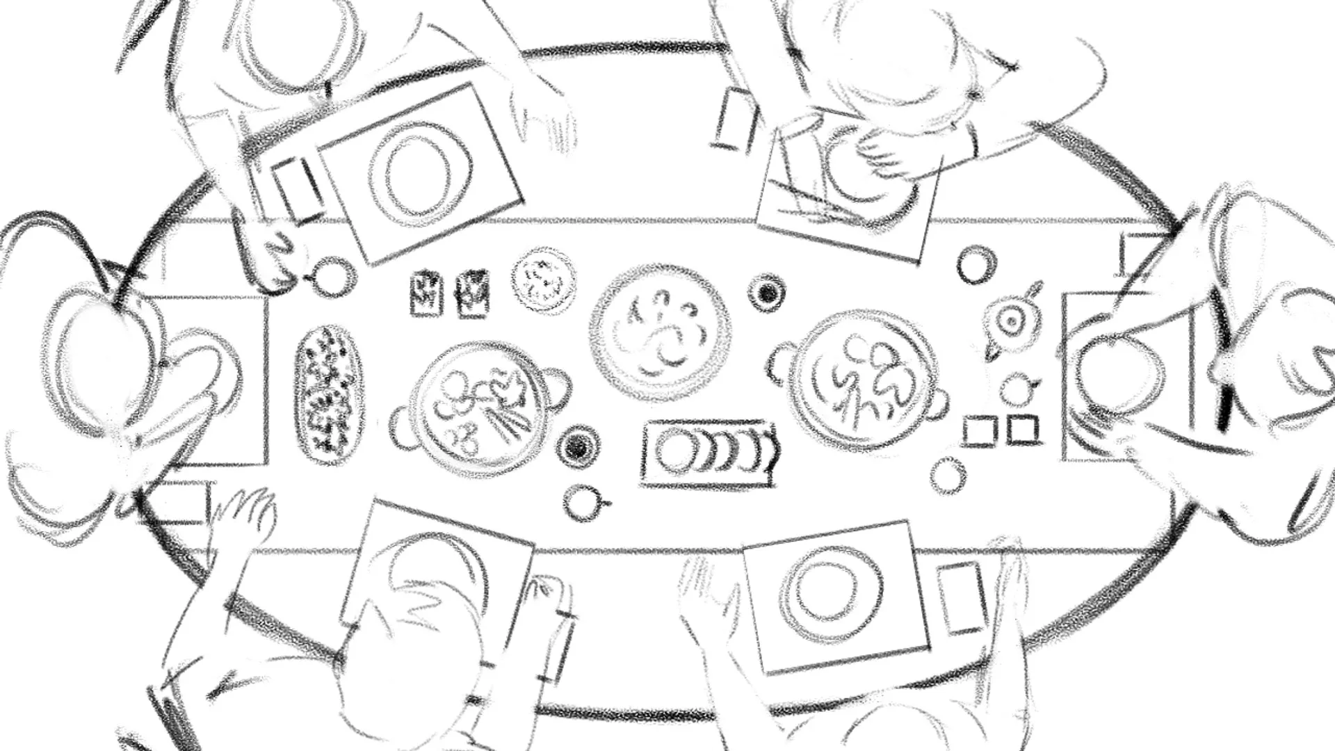 Shan 'Shi - TV Spot von Polarfux - Storyboard Skizze Tisch